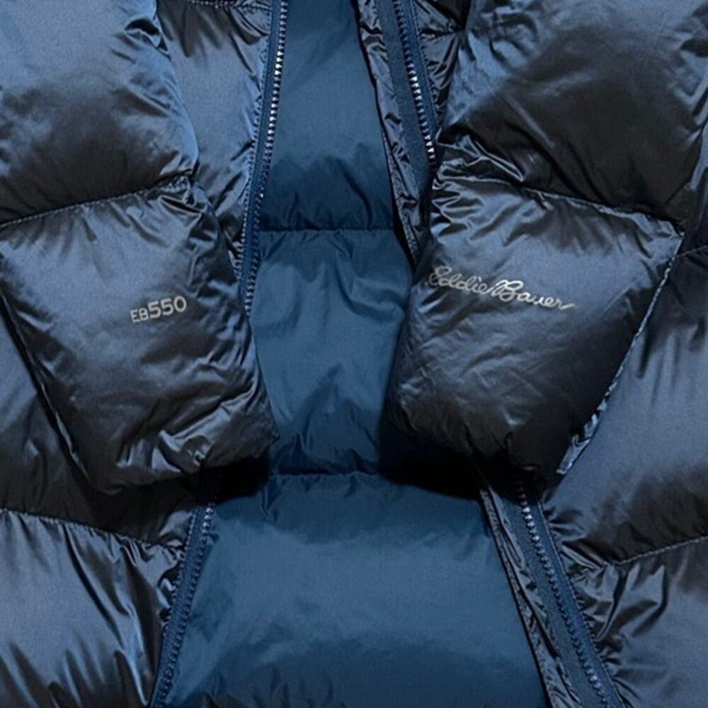 Eddie Bauer Women's 550 Down Hooded Puffer Jacket Blue Size S - Picture 5 of 12
